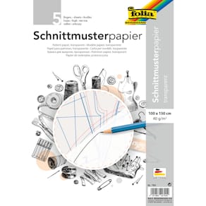 Schnittmusterpapier Folia, 40 g/m², 5 Bogen, 100 x 150 cm