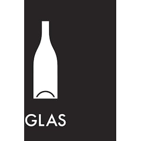 Etiket til glas 35x120 mm, sort/hvid