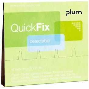 Plaster Plum blå detectable refill til QuickFix, 45 stk