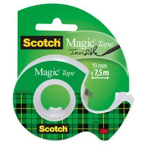 Dokumenttejp Scotch Magic 810 + Hållare, osynlig, 19mm x 7,5m