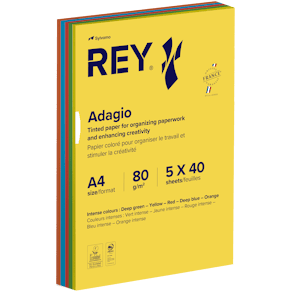 Färgat kopieringspapper Rey Adagio A4 80 g 200-pack intense