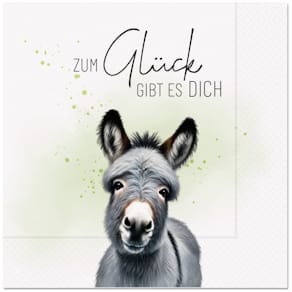 Motivserviette FÜR DICH Lucky Friends, Esel