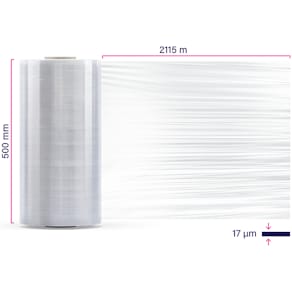 Maskinstrækfilm AXIO cast 430% stræk, 17 µm, 500 mm, klar, 30 rl