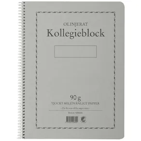 Kollegieblock A4, olinjerat, 90g
