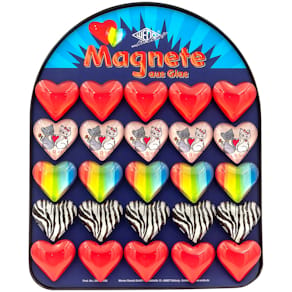 Magnet WEDO, aus Glas, Herzform, 35 mm, sortiert