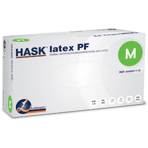 Einmalhandschuhe HASK Latex, weiß, Größe M