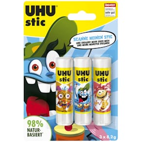 Klebestift UHU stic Monster Edition, 3 x 8,2 g