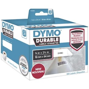 Etiketter DYMO Durable 19x64 mm til LabelWriter, 2 rl