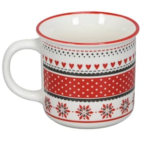 Becher Noname, weihnachtlich, rot/weiß