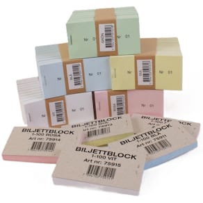Biljettblock 1-100 vit