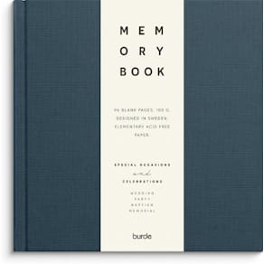 Notatbok BURDE Memory book tekstil blå