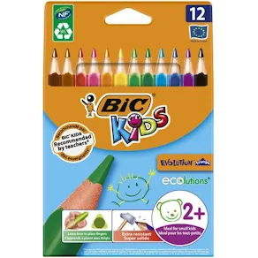 Färgpenna BIC Kids Evolution Triangel, 12 färger