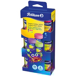 Temperafarbe Pelikan Neon, 6 St., sortiert