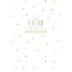 Taufkarte, 5er-Set, 11,5 x 17 cm, mit farbigen Kuverts