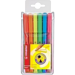 Markeerstift STABILO Flash, etui van 6 stuks, geassorteerde