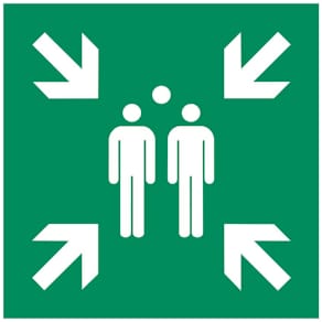 Hinweisschild MOEDEL Sammelstelle Alu ISO7010, 60x60 cm