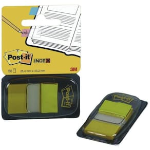 Post-It Index 680 Gul, avtagbar, 50/fp, 12fp