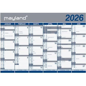 Årskalender Mayland 2x6 mdr. 2026, hvid, FSC Mix, 1 stk