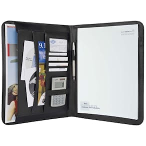 Konferencemappe WEDO kunstlæder A4, sort, 10 stk