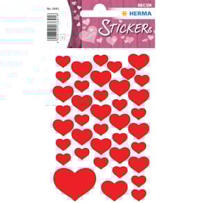 Schmucketiketten HERMA DECOR kleine Herzen, rot, 117 St.