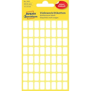 Etiketten Avery Zweckform, wit, 13 x 8 mm, 384 stuks