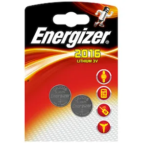 Batteri Energizer Cell Lithium CR2016, 2/fp