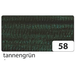 Chenilledraht Folia, 8 mm, 50 cm, tannengrün, 10 Stück