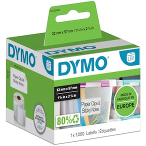 Etiketter Dymo LW Universal, vit, 57x32mm,1000/fp 
