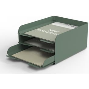 Brevkorg ALBA metall 3-facks A4 grön