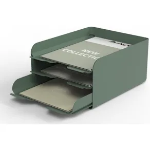 Brevkorg ALBA metall 3-facks A4 grön