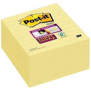 Post-it Supersticky Linjerad Gul, 101x101mm, 6/FP