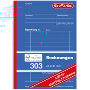 Rechnungsbuch Herlitz 303, A6, 2 x 40 Blatt