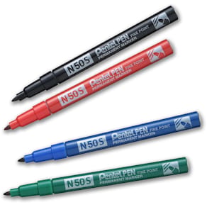 Märkpenna perm. PENTEL N50S rund svart