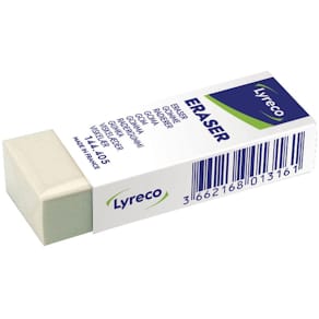 Radergummi LYRECO 62x22x12mm vit