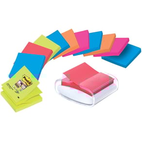 Haftnotizspender Post-it Super Sticky Z-Notes, weiß/transparent, 