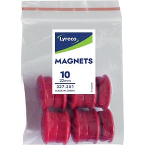 Magnetknappar LYRECO 22mm röd 10/fp