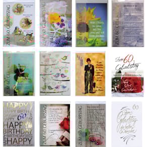 Geburtstagskarte Apollo, Zahl 60, 10 Stück, sortiert