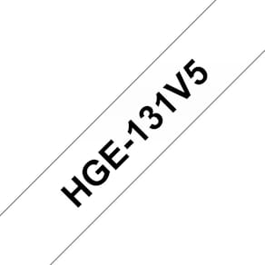 Labeltape Brother HGe-131V5, 12 mm x 8 m, sort på klar, 5-pak