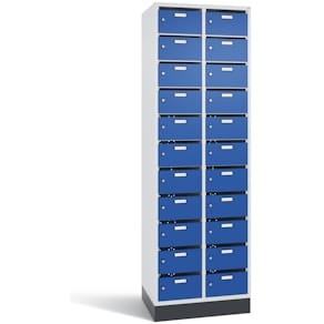Verteilerschrank CP Intro 8170, 2 Abteile je 11 Fächer, grau/blau
