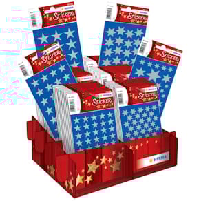 Sticker HERMA DECOR Weihnachten, Sterne, silber, sortiert