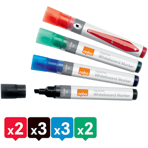 Whiteboardpenna NOBO Liq sned mix 10/fp
