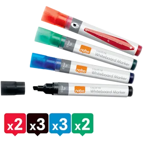 Whiteboardpenna NOBO Liq sned mix 10/fp