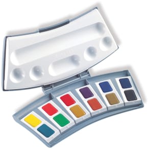 Malkasten Pelikan 725D/12, 12 Farben, mit Wasserboxen und Misch­p