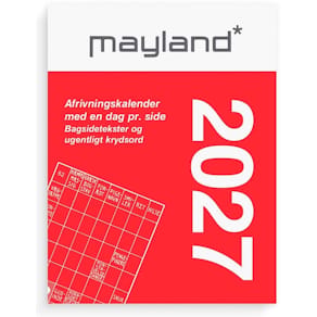 Vægkalender Mayland riv-af, 50×65 mm, sort, 2027, FSC Mix