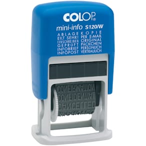 Wortbandstempel COLOP S120/W, Mini-Dater, schwarz