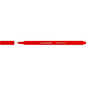 Fineliner Q-CONNECT, 0,4 mm, driehoekig, rood