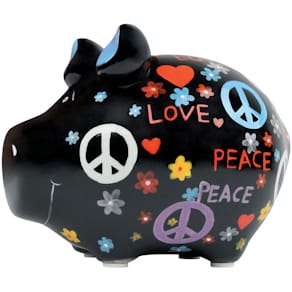 Spardose KCG Hippie, Schwein, klein