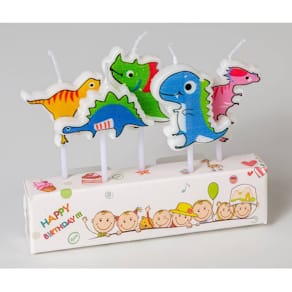 Geburtstagskerze Noname, Dinosaurier, 5 Stück, sortiert