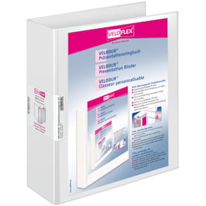 Präsentationsordner VELOFLEX VELODUR, A4, 4-D-Ring, 50 mm, weiß