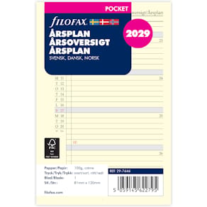 Filofax Årsplan Pocket 2029 SE/DK/NO